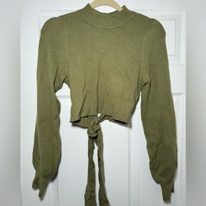 Double Zero Open Back Cropped Sweater